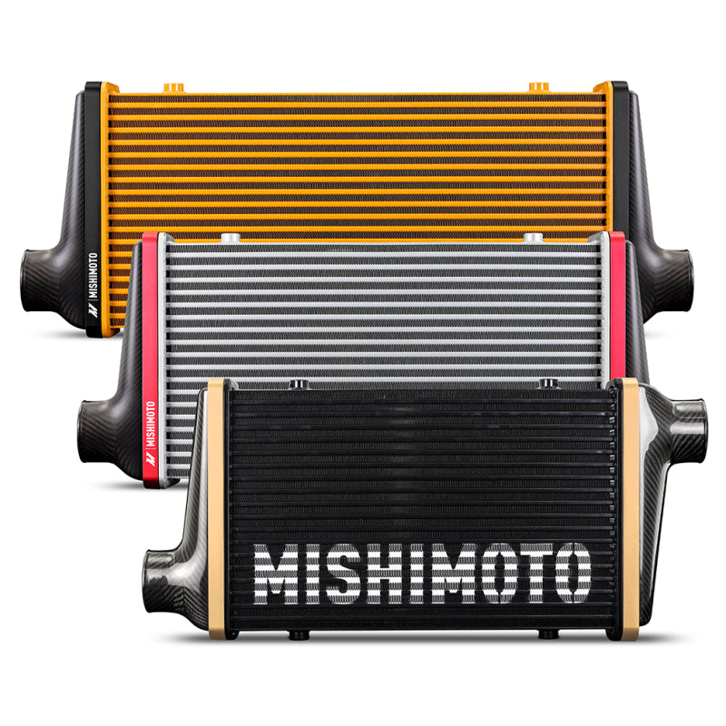 Mishimoto Universal Carbon Fiber Intercooler - Gloss Tanks - 525mm Silver Core - S-Flow - C V-Band