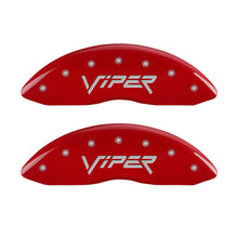 Load image into Gallery viewer, MGP 4 Caliper Covers Engraved Front &amp; Rear Gen 2/Viper Red finish silver ch