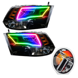 Oracle 09-17 RAM 1500 TRX/SLT Quad Pre-Assembled Headlights - Blk Housing - ColorSHIFT