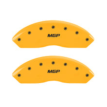 Load image into Gallery viewer, MGP Front set 2 Caliper Covers Engraved Front MGP Yellow finish black ch