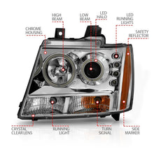 Load image into Gallery viewer, ANZO 2007-2013 Chevrolet Avalanche Projector Headlights w/ Halo Chrome