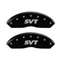 Load image into Gallery viewer, MGP 4 Caliper Covers Engraved Front &amp; Rear SVT Black finish silver ch