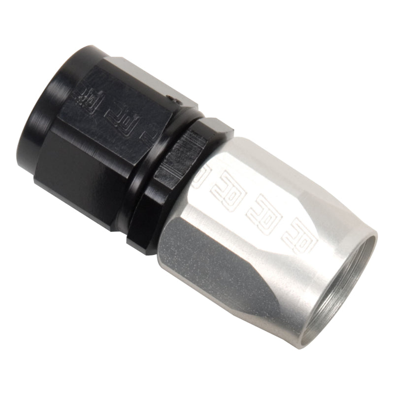 Russell Performance -10 AN Black/Silver Straight Full Flow Hose End