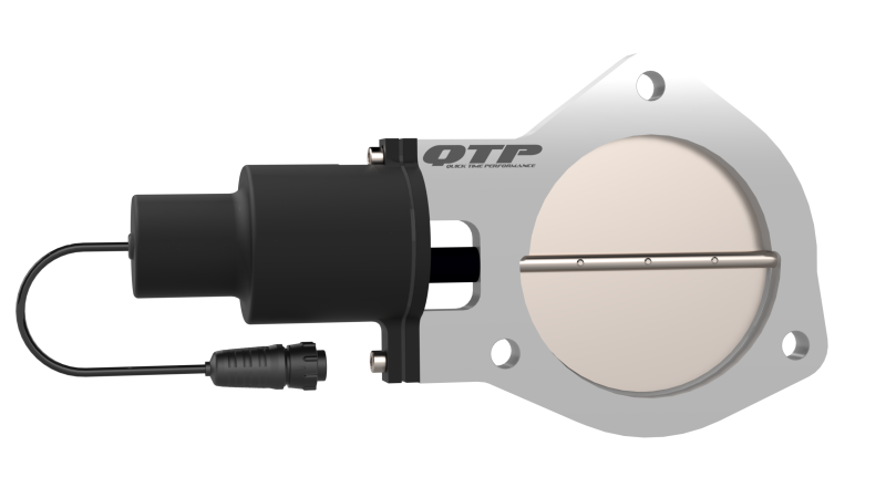 QTP 4in Bolt-On QTEC Electric Cutout Valve w/Flange - Single