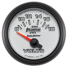 Load image into Gallery viewer, Autometer Phantom II 52.4mm Short Sweep Electronic 8-18 Volts Voltmeter Gauge