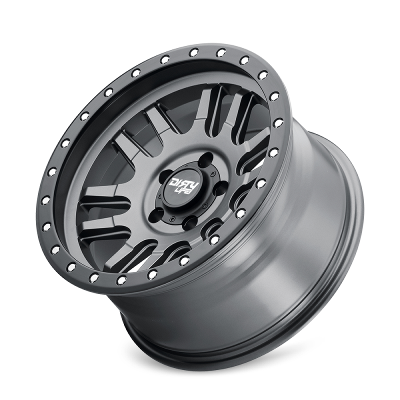 Dirty Life 9309 Canyon Pro 17x9/5x127 BP/-38mm Offset/71.5mm Hub Satin Graphite Wheel - Beadlock