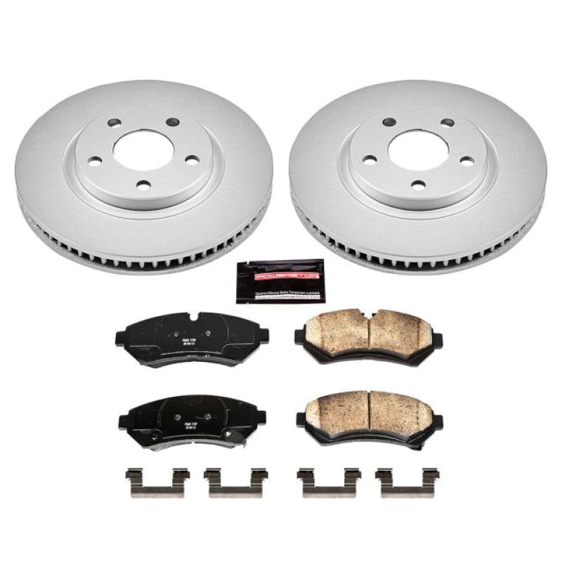 Power Stop 98-02 Cadillac Seville Front Z17 Evolution Geomet Coated Brake Kit