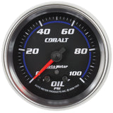 Autometer Cobalt Oil Pressure Gauge 2 5/8in 100PSI Stepper Motor w/ Peak and Warn