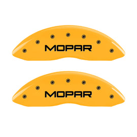 MGP 4 Caliper Covers Engraved Front & Rear Mopar Yellow Finish Black Char 2007 Dodge Charger