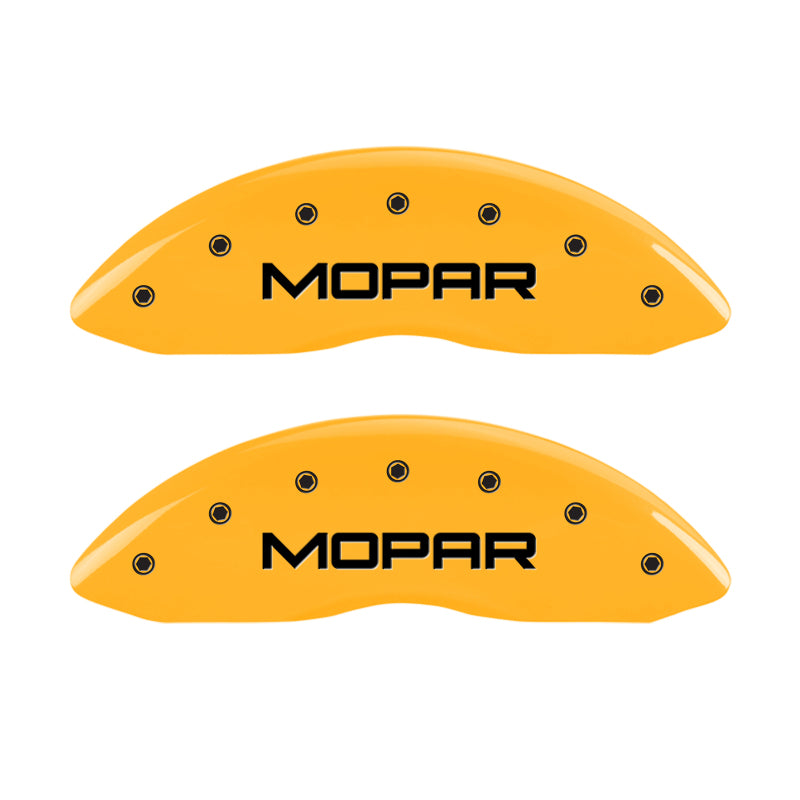 MGP 4 Caliper Covers Engraved Front & Rear Mopar Yellow Finish Black Char 2006 Jeep Commander