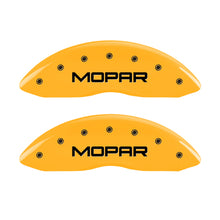 Load image into Gallery viewer, MGP 4 Caliper Covers Engraved Front &amp; Rear Mopar Yellow Finish Black Char 2001 Dodge Viper