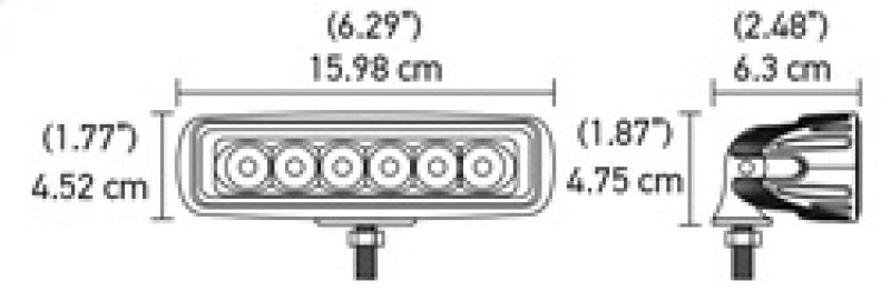 Hella Value Fit Mini 6in LED Light Bar - Flood Beam Pedestal