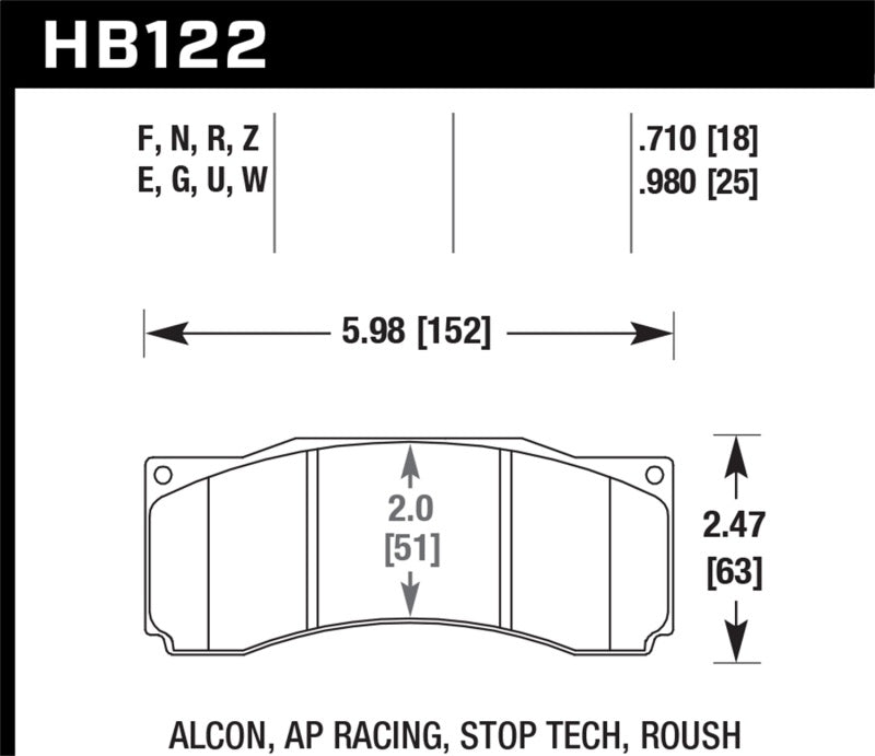 Hawk Stoptech ST-60 Caliper DTC-30 Race Brake Pads