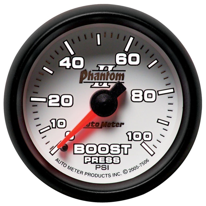 Autometer Phantom II 52.4mm Mechanical 0-100psi Boost Gauge