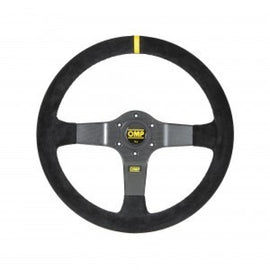 OMP Rally Steering Wheel Suede Leather (Black)
