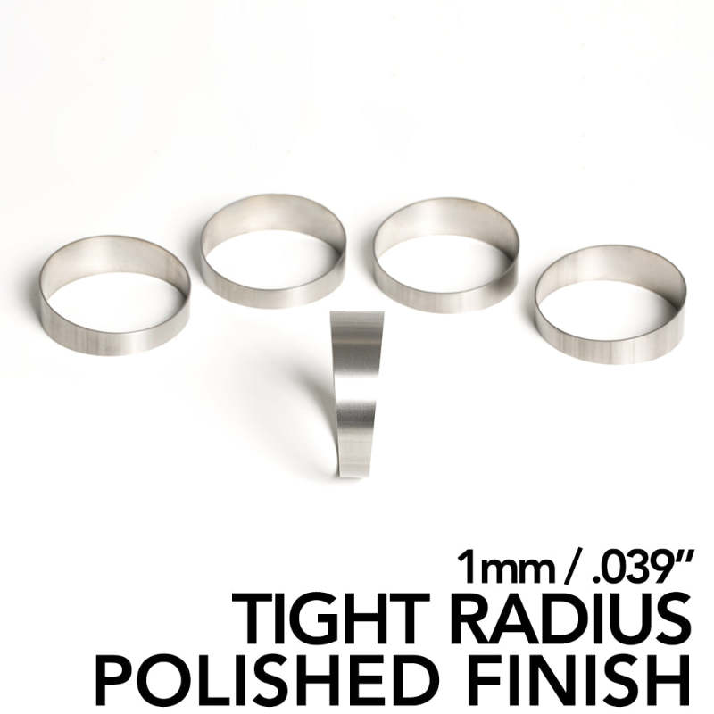 Ticon Industries 3.5in Diameter 1D Tight Radius 1mm/.039in Polished Titanium Pie Cut - 5pk