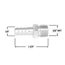 Load image into Gallery viewer, Spectre Fuel Fitting 3/8in. Hose Barb NPT Threads - Chrome