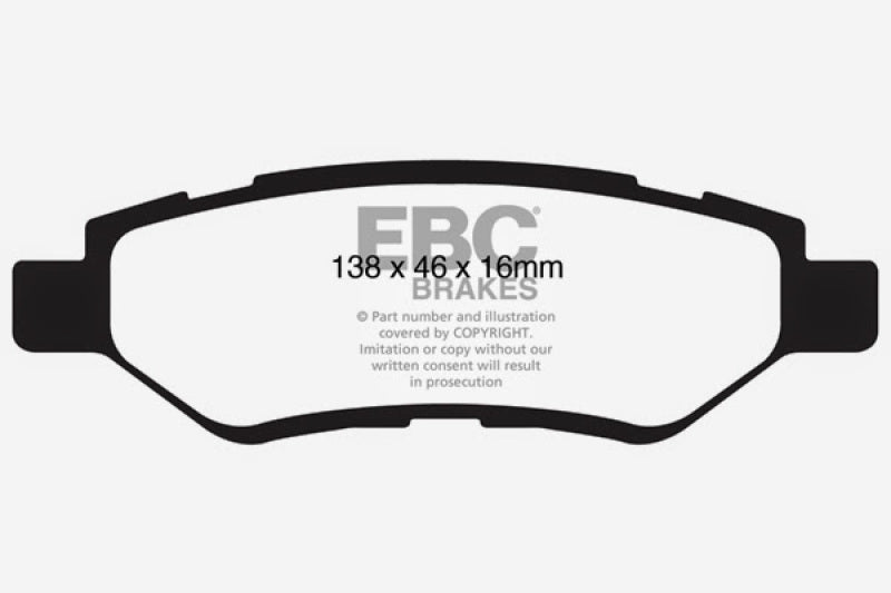 EBC 08-13 Cadillac CTS 3.0 Redstuff Rear Brake Pads