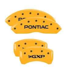 Load image into Gallery viewer, MGP 4 Caliper Covers Engraved Front Pontiac Rear Gxp Yellow Finish Black Char 2007 Pontiac Solstice