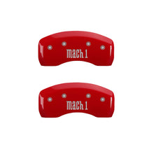 Load image into Gallery viewer, MGP 4 Caliper Covers Engraved Front &amp; Rear Mach 1 Red finish silver ch