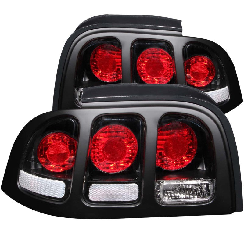 ANZO 1994-1998 Ford Mustang Taillights Black