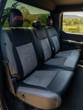 Load image into Gallery viewer, PRP 2021+ Ford 150/ 2023+ SuperDuty Rear Seat Covers (Pair) - Black w/ Red Stitch