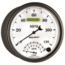 Load image into Gallery viewer, AutoMeter Gauge Tach/Speedo 5in. 120MPH &amp; 8K RPM Elec. Program Old Tyme White II