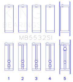 King Engine Bearings Chevrolet 151/153 (Size STD) Main Bearing Set