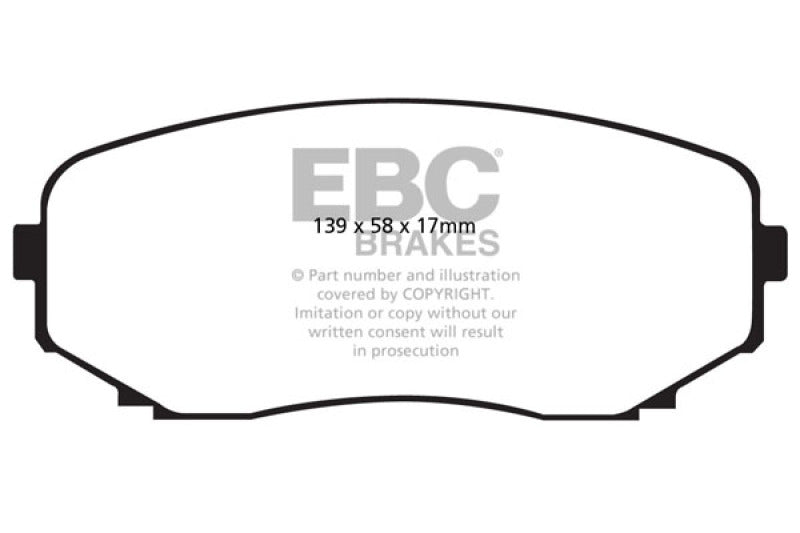 EBC 11-14 Ford Edge 2.0 Turbo Greenstuff Front Brake Pads