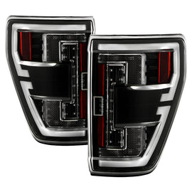 Spyder 21-23 Ford F150 (Factory Halogen) Light Bar LED Tail Lights - Black (ALT-YD-FF15021HAL-BK)