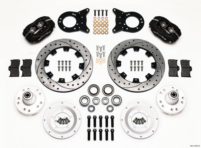 Wilwood Forged Dynalite Front Kit 12.19in Drilled 1970-1973 Mustang Disc & Drum Spindle