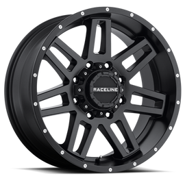 Raceline 931B Injector 18x9in / 5x114.3/5x127 BP / -12mm Offset / 78.1mm Bore - Satin Black Wheel