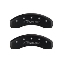 Load image into Gallery viewer, MGP 4 Caliper Covers Engraved Front &amp; Rear Cursive/Challenger Red finish silver ch