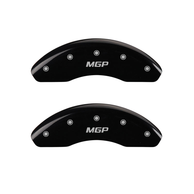 MGP 4 Caliper Covers Engraved Front & Rear MGP Black Finish Silver Char 2018 Chevrolet Equinox