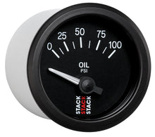 Load image into Gallery viewer, Autometer Stack Instruments 52mm 0-100 PSI 1/8in NPTF Electronic Oil Pressure Gauge - Black