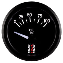 Load image into Gallery viewer, Autometer Stack Instruments 52mm 0-100 PSI 1/8in NPTF Electronic Oil Pressure Gauge - Black