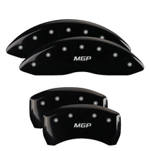 Load image into Gallery viewer, MGP Front set 2 Caliper Covers Engraved Front Oval logo/Ford Black finish silver ch