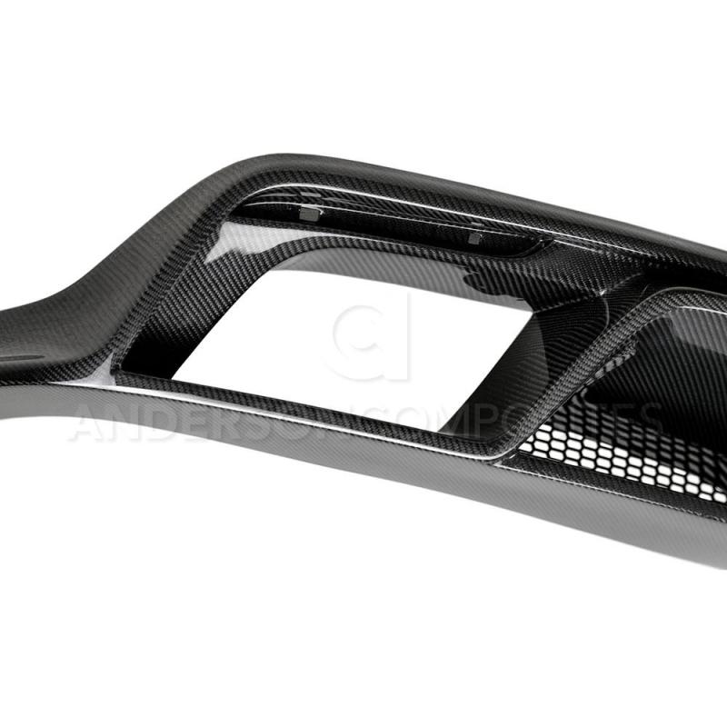 Anderson Composites 15-16 Ford Mustang R-Style Carbon Fiber Rear Valance (for Quad Tip Exhaust)