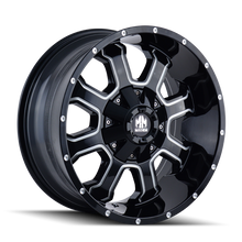 Load image into Gallery viewer, Mayhem 8103 Fierce 22x12 / 8x180 BP / -44mm Offset / 124.1mm Hub Black w/ Milled Spokes Wheel