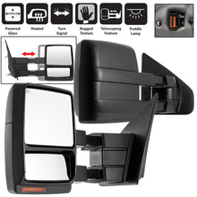 Load image into Gallery viewer, xTune Ford F-150 07-14 Heated Amber LED Signal Telescoping Mirror - SET MIR-FF15007S-PWH-AM-SET