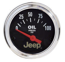 Load image into Gallery viewer, Autometer Jeep 52mm 0-100 PSI Short Sweep Electronic Oil Pressure Gauge