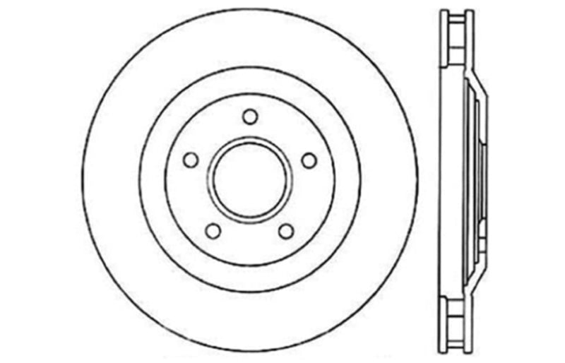 StopTech 04 & 08 Cadillac XLR/XLR-V / 97-04 Chevy Corvette Slotted & Drilled Front Right Rotor