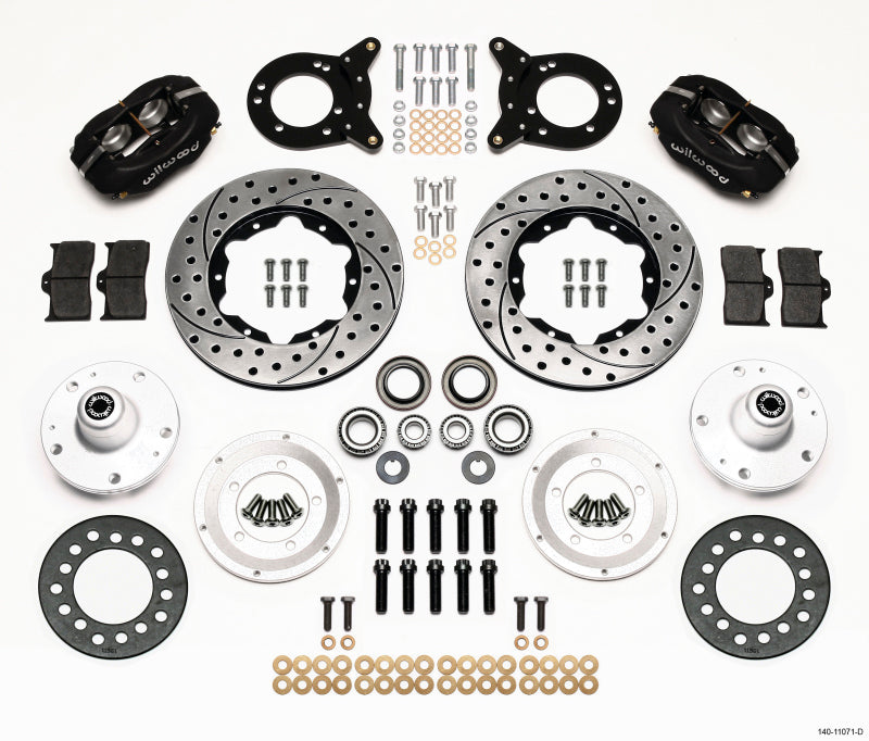 Wilwood Forged Dynalite Front Kit 11.00in Drilled 1965-1969 Mustang Disc & Drum Spindle