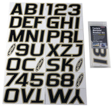 Load image into Gallery viewer, Hardline Boat Lettering Registration Kit 3 in. - 700 Black/Beige