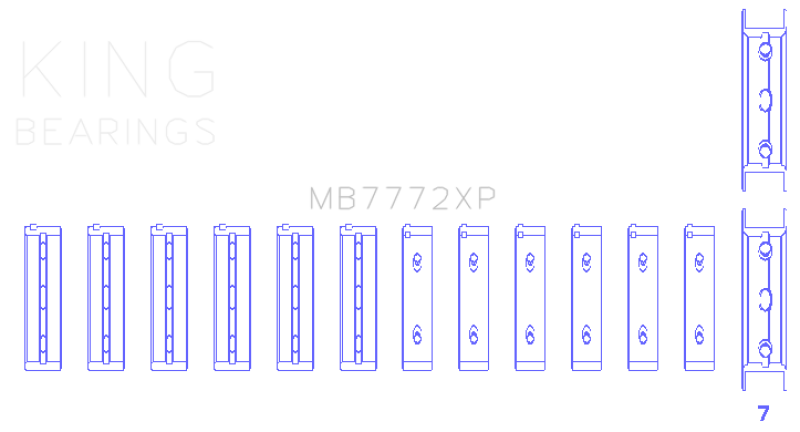 King Engine Bearings Subaru EZ30/EZ30D (Size 0.25 Oversized) Performance Main Bearing Set