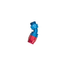 Load image into Gallery viewer, Russell Performance -10 AN Red/Blue 45 Degree Swivel Dry Sump Hose End (-8 Port 3/4in-16 Thread)