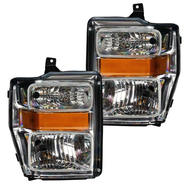 Oracle 08-10 Ford F250 Pre-Assembled Halo Headlights - Chrome Housing - w/ BC1 Cntrl