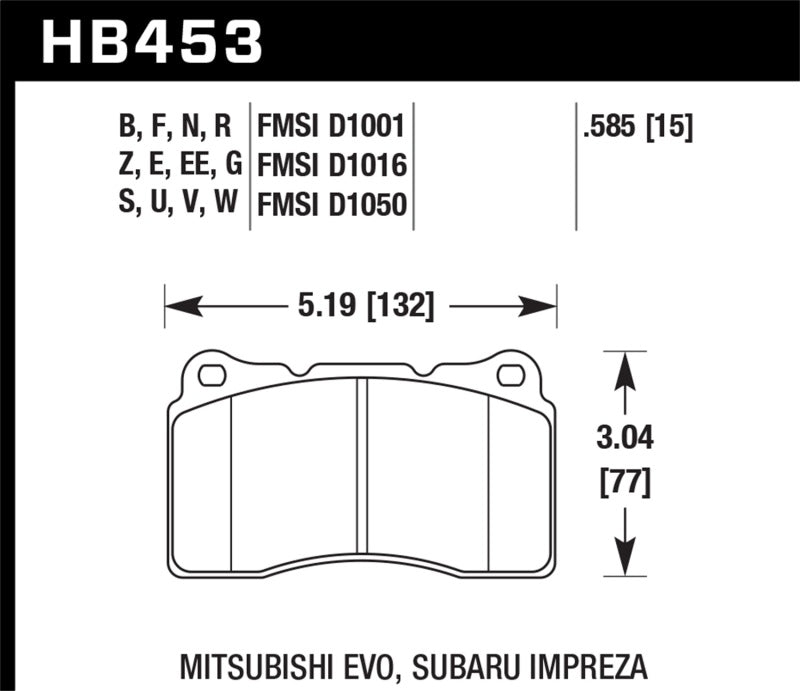 Hawk 03-06 Evo / 04-09 STi / 09-10 Genesis Coupe (Track Only) / 2010 Camaro SS Blue Race Front Brake