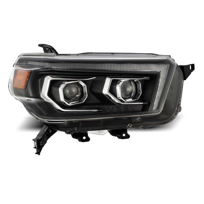 AlphaRex 10-13 Toyota 4Runner LUXX LED Proj Headlights Plank Style Black w/Seq Signal/DRL