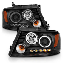 Load image into Gallery viewer, ANZO 2004-2008 Ford F-150 Projector Headlights w/ Halo and LED Black G2